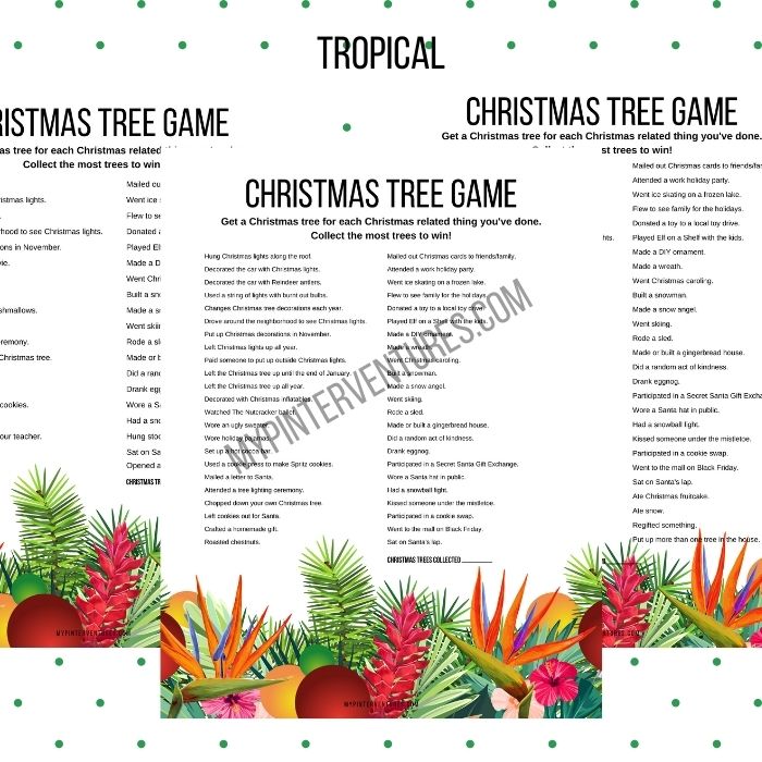 Christmas Tree Game Tropical Print