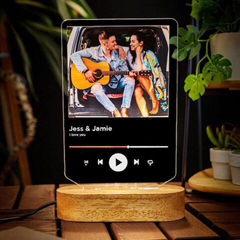 Image for Custom Acrylic Music Plaque Led Lights Valentines Day Gift for | Etsy