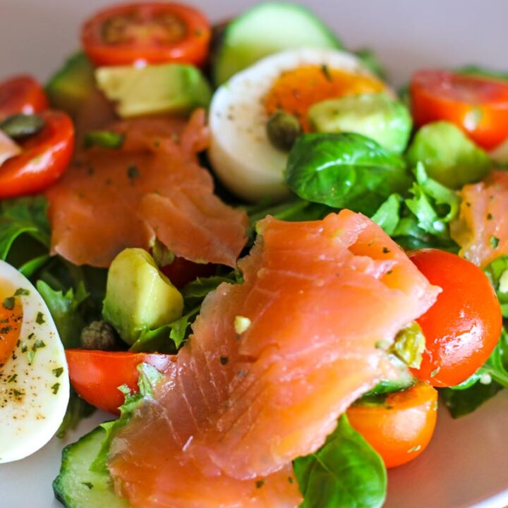 Image for Keto Friendly Smoked Salmon Avocado Salad with Eggs