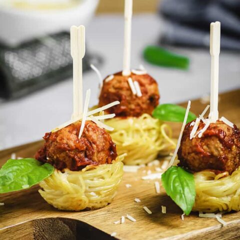 Image for Mini Spaghetti Nests and Italian Meatballs Appetizer