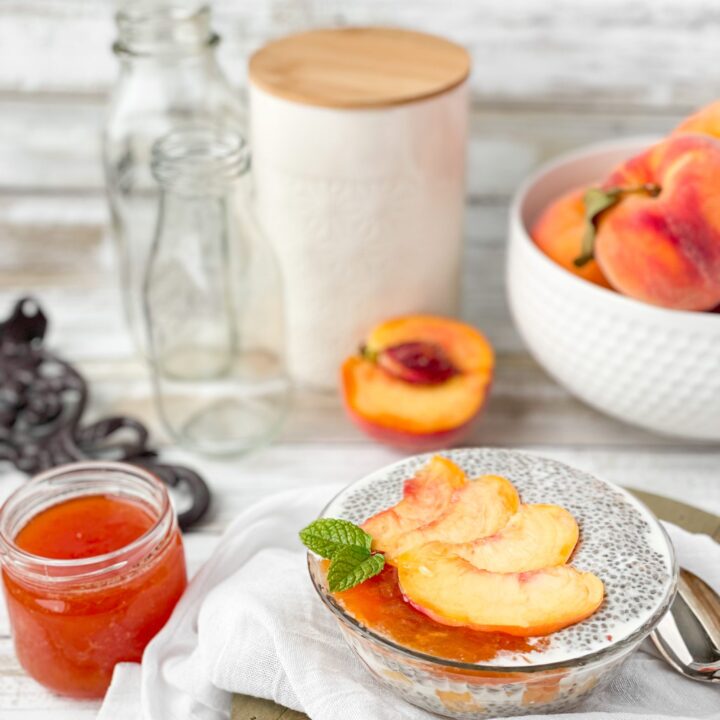 Image for Peaches and Cream Chia Pudding - GF/DF, Vegan, Top 8 Free