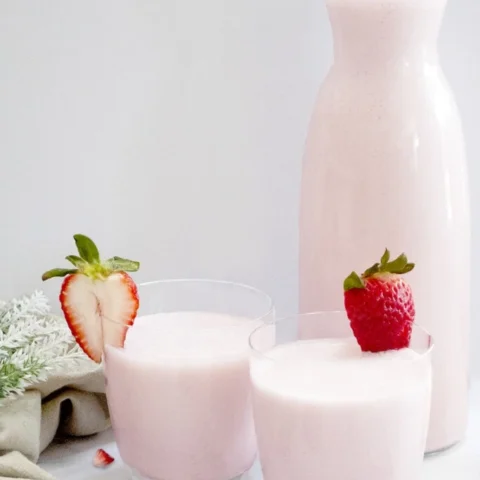 Pink strawberry lassi