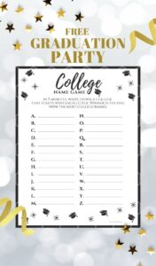 FREE Graduation Game Printable – College Name Game - My Pinterventures