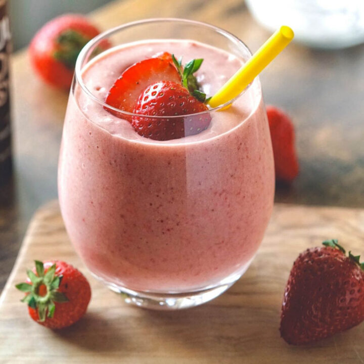 Image for Strawberry Banana Milkshake With Coconut Ice Cream Vegan Dairy Free
