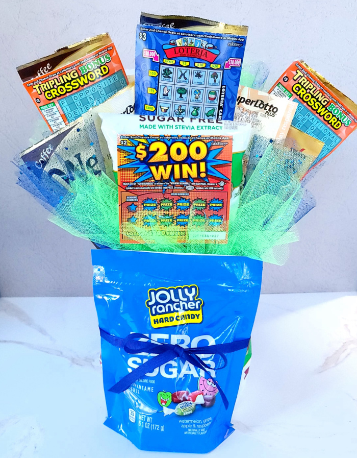 Finished lottery ticket bouquet