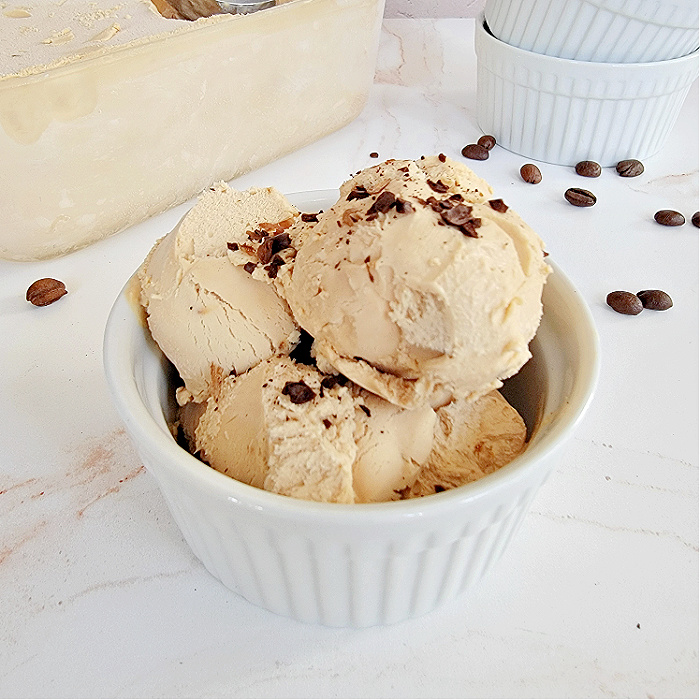 Simple No-Churn Coffee Ice Cream with Instant Coffee