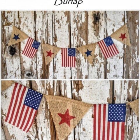 Image for DIY Patriotic American Flag Banner with Burlap - U.S.A., Pennant, Garland