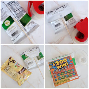 How to Make a Lottery Ticket Bouquet – Father’s Day Gift Basket - My ...