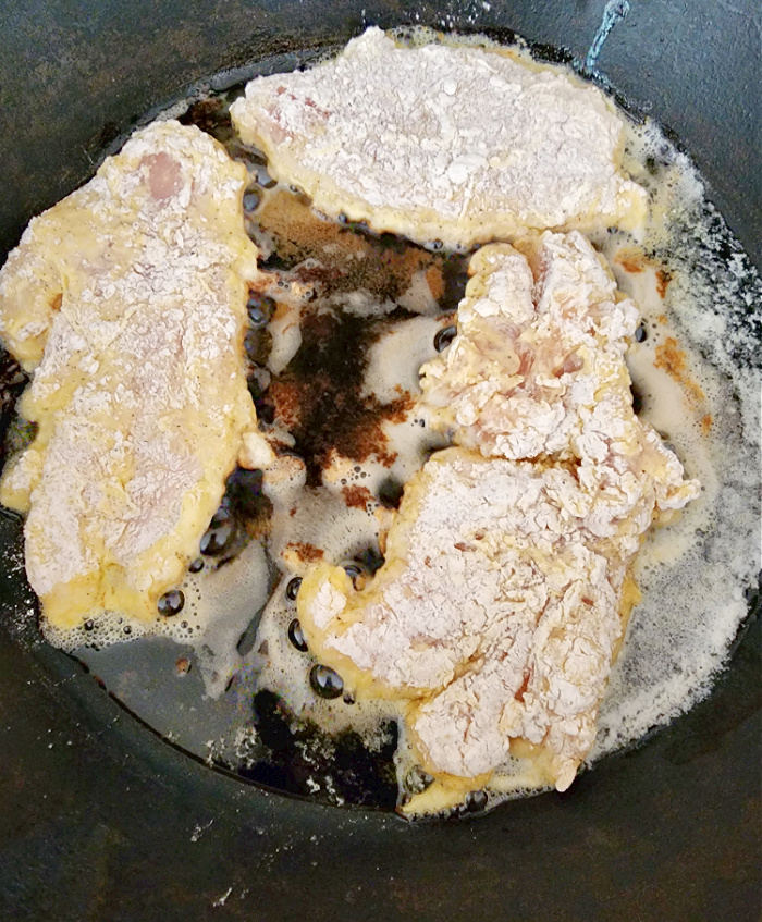 Pan fry lemon chicken for 3 minutes per side.

