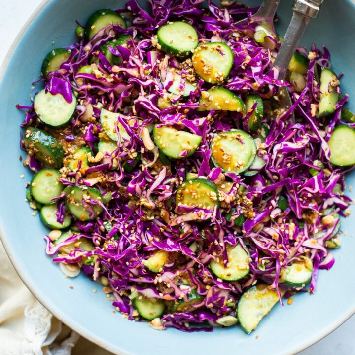 Image for Cabbage Cucumber Salad with Miso Sesame Dressing