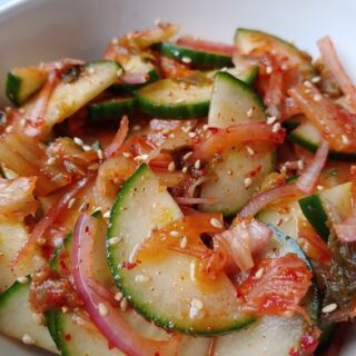 Kimchi cucumber salad