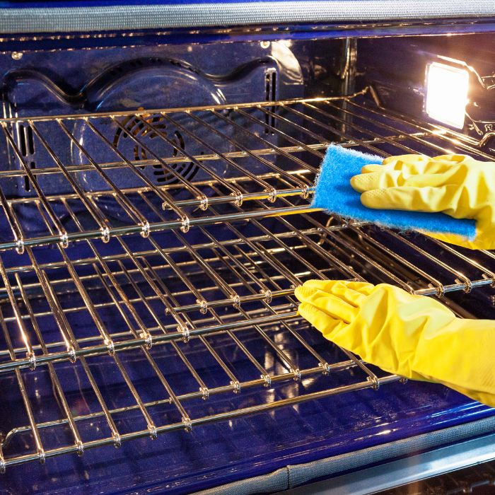 Clean oven monthly to reduce odors and fire hazards.
