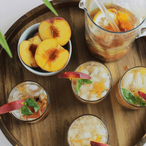 Image for Peach and Basil Cocktail With Lemon Rum