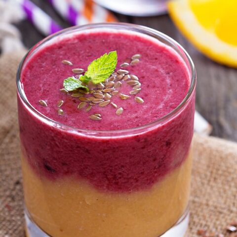 Image for Layered Peach and Berry Smoothie