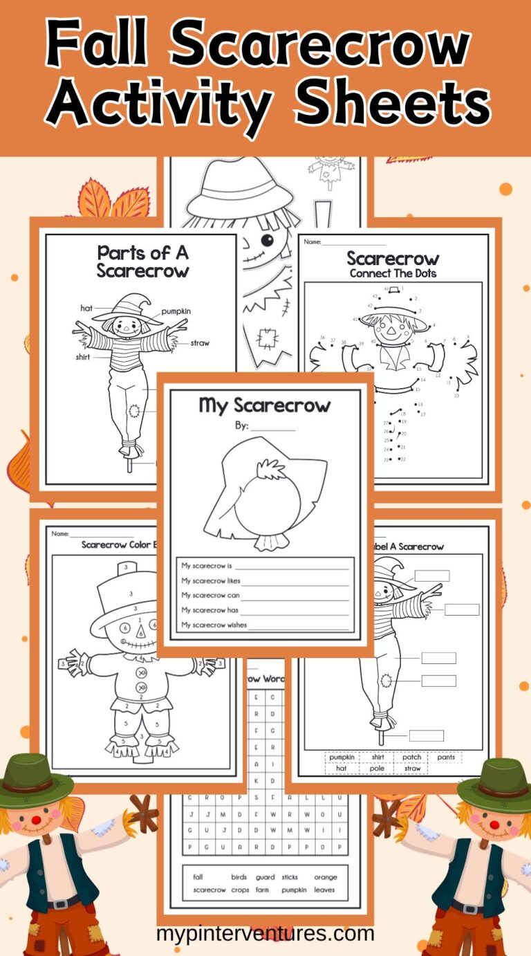 Kids’ Fall Scarecrow Activity Sheets - My Pinterventures