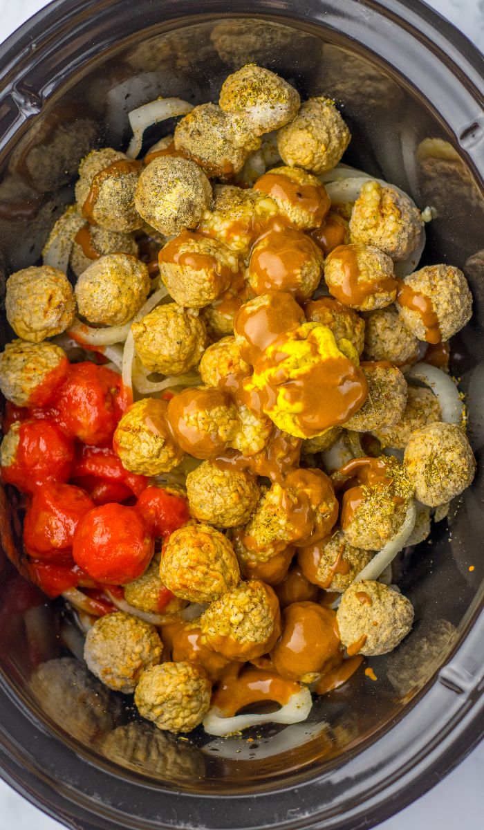 Easy Dump and Go Slow Cooker Onion Meatballs - My Pinterventures