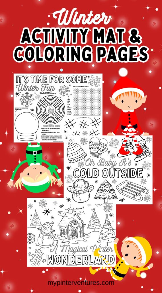 Winter Activity Mat and Coloring Pages.