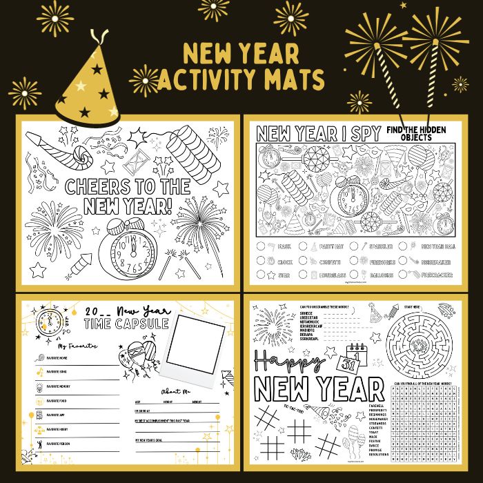 New Year Activity Mats for Kids