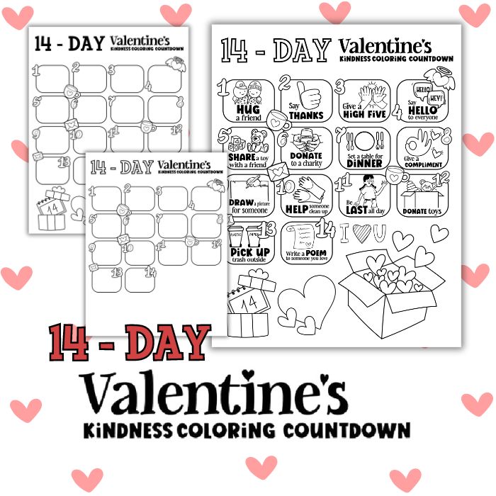 14-Day Kindness Countdown to Valentine's Day plain.
