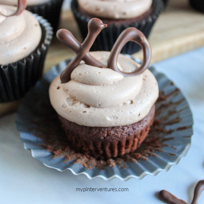 Chocolate Cupcakes with Nutella Frosting
