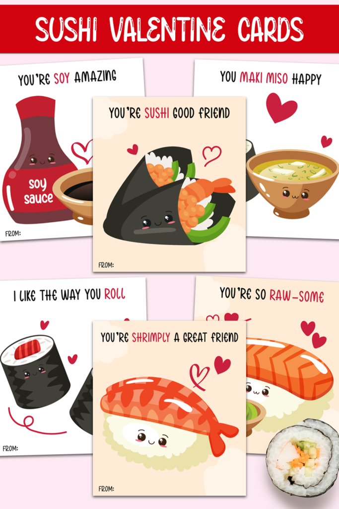 Classroom Sushi Valentine's Day Cards.
