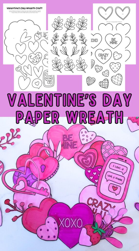 Valentine's Day Paper Wreath Template LP
