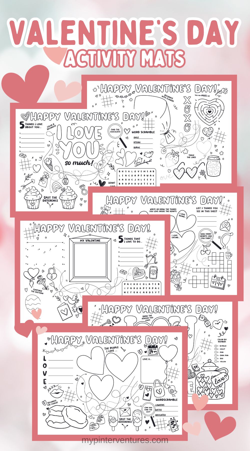 Valentine’s Day Activity Mats – Printable Pages