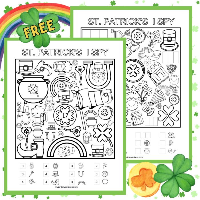 FREE St. Patrick’s Day I Spy Coloring Game