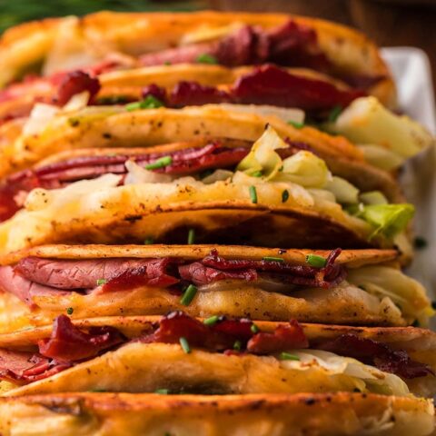 Image for Irish Tacos with Potatoes, Corned Beef, Cabbage and Onions