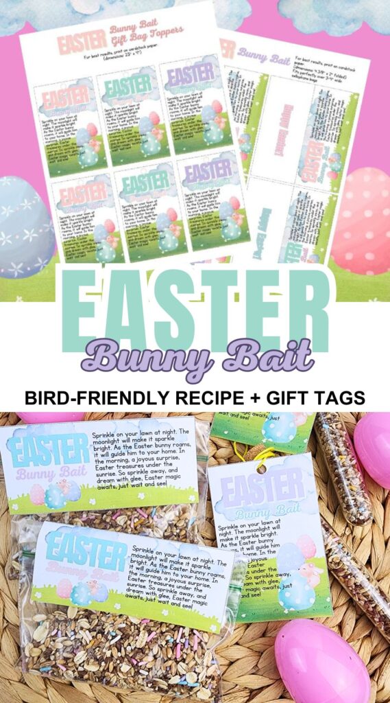 Bird-friendly bunny bait recipe and free gift tags. 
