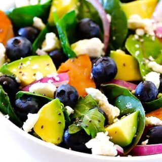 Image for Spinach Salad with Salmon, Avocado and Blueberries