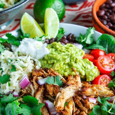 Image for Chicken Carnitas Burrito Bowl with Cilantro Lime Cauliflower Rice