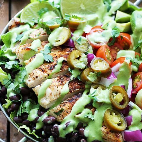 Image for Grilled Chicken Taco Salads with Spicy Cilantro Lime Dressing