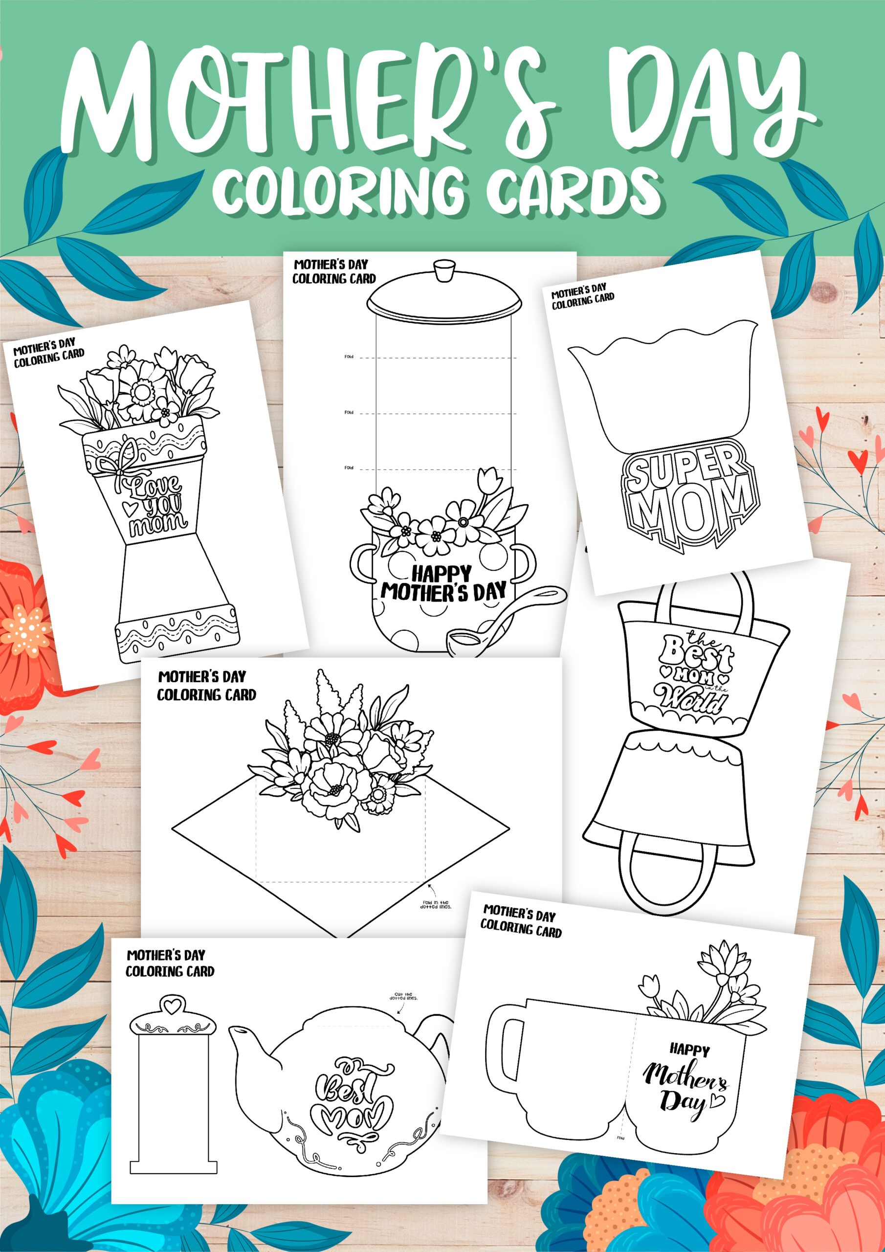 Free Printable Coloring Mother’s Day Cards - My Pinterventures