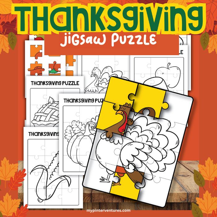 Thanksgiving Puzzle and Coloring Activity Sheets slider.