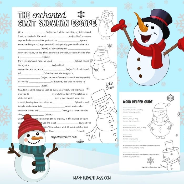 Giant Snowman Escape Word Lib Printable