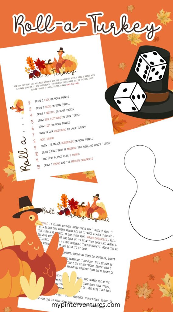 Roll-a-Turkey printable game.
