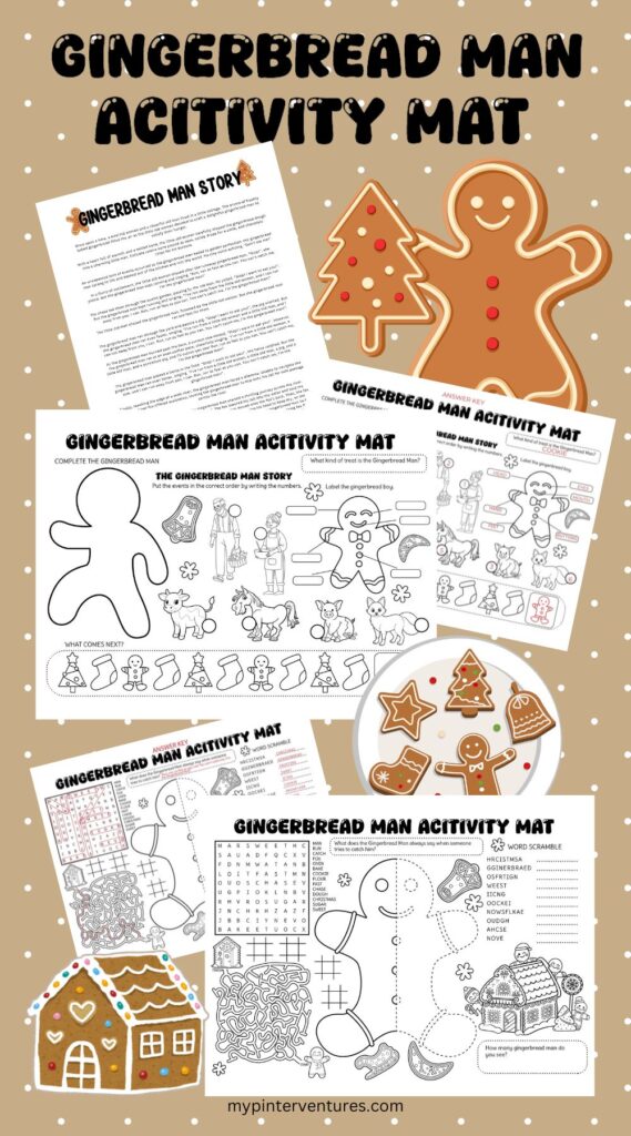 Gingerbread Man Activity Mat and Story Page.