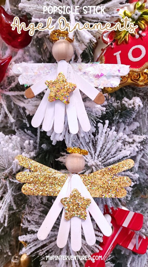 How to make a popsicle stick angel ornament.
