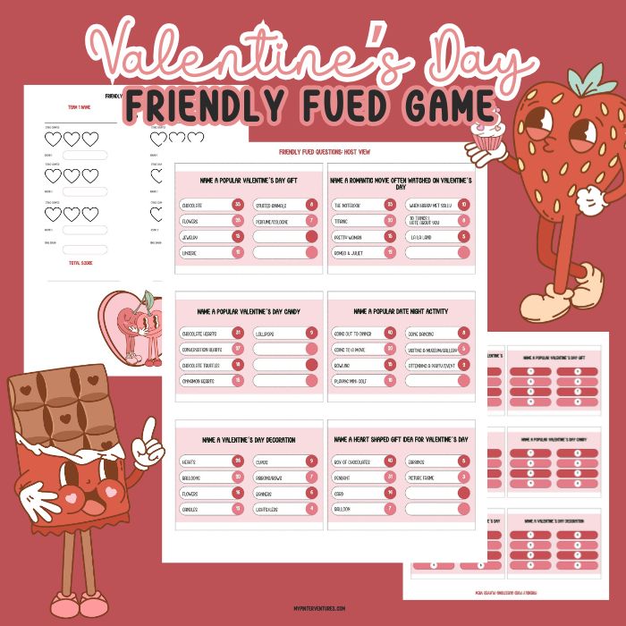 Printable Valentine's Day Friendly Fued Game