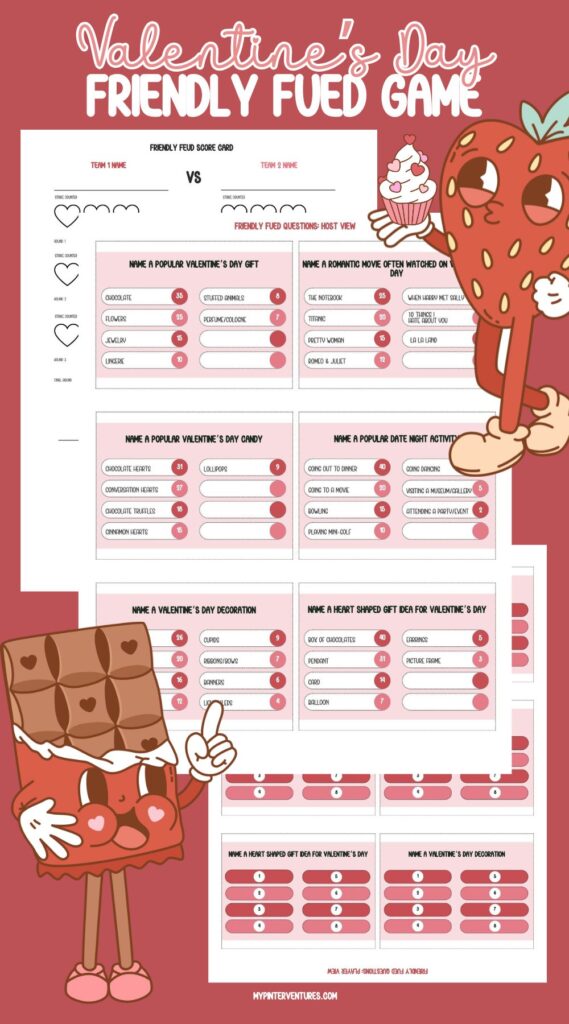 Printable Valentine's Day Friendly Fued Game