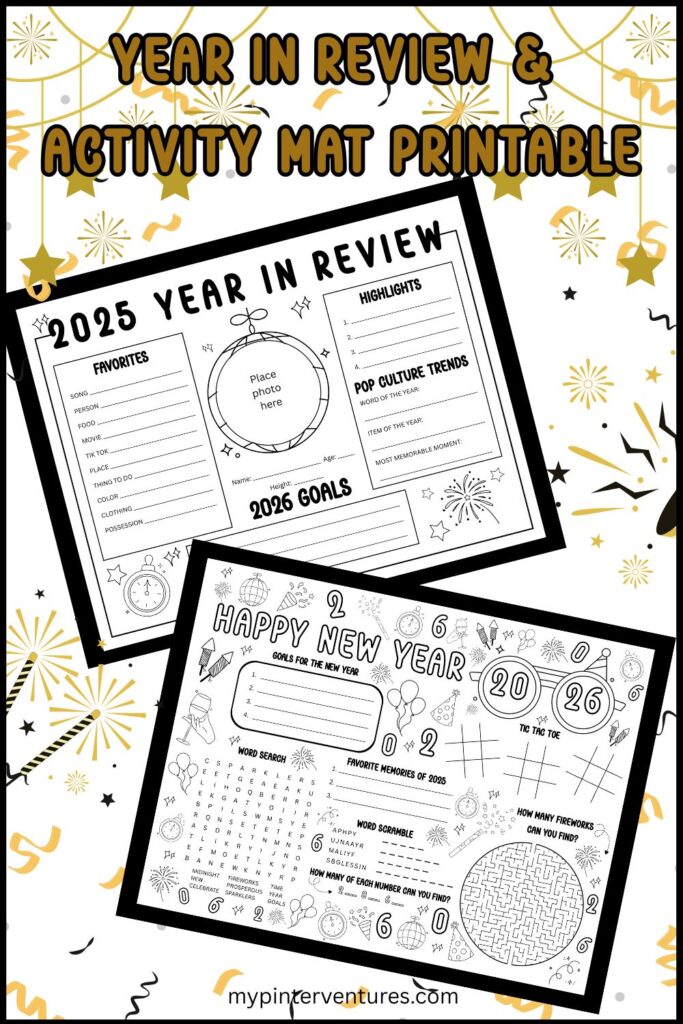 Year in Review Printable and Activity Mat